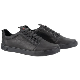 Polbut Muške ležerne kožne cipele 2121/2 crne crno 5