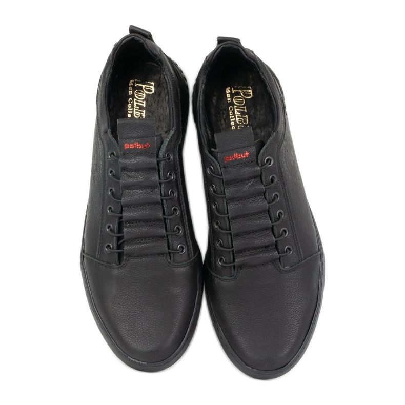 Polbut Muške ležerne kožne cipele 2121/2 crne crno 10