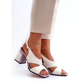 S.Barski Ženske sandale na visoku petu Bijele D&amp;A MR38-153 bijela 3