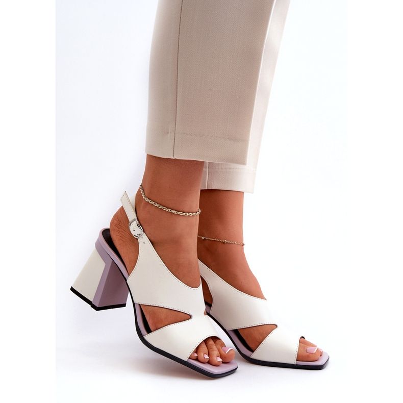 S.Barski Ženske sandale na visoku petu Bijele D&amp;A MR38-153 bijela 3