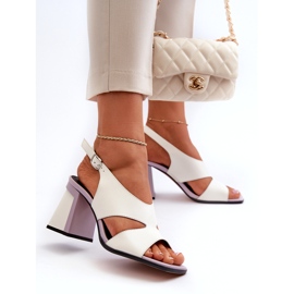 S.Barski Ženske sandale na visoku petu Bijele D&amp;A MR38-153 bijela 4