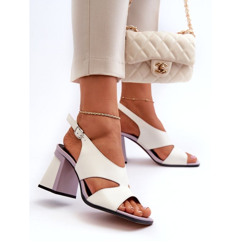 S.Barski Ženske sandale na visoku petu Bijele D&amp;A MR38-153 bijela 4