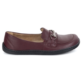 Olivier Bosonogi ženski kožni minimalistički ljetni loafers 1288 Burgundija crvena 1
