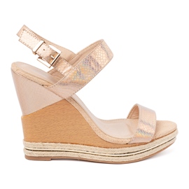 Shelvt Ženske sandale na klinovima u ružičastom zlatu ružičasta 2