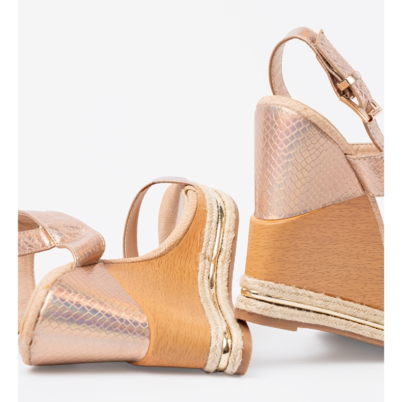 Shelvt Ženske sandale na klinovima u ružičastom zlatu ružičasta 1