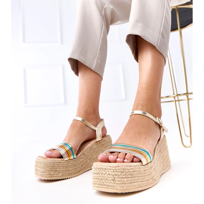 Višebojni sandale Espadrilles na platformi Solora raznobojna 1