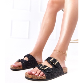 Crni sjaj lepršavi na plutasti potplat flote crna 1