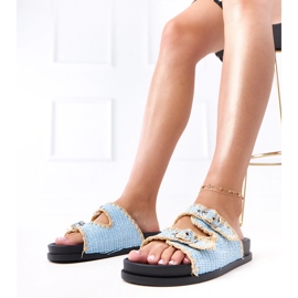 Plave zaklopke pletenice sa sameli kopčama plava 1