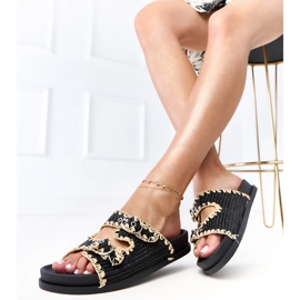 Crni okret -Flops sa sameli kopčama crna 2