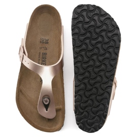 Ženski flip -flops Birkenstock Gizeh BS 1023925 Zlatno ružičasti metalic zlatni 2