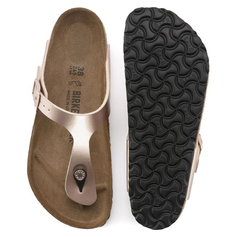 Ženski flip -flops Birkenstock Gizeh BS 1023925 Zlatno ružičasti metalic zlatna 2