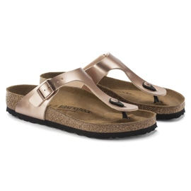 Ženski flip -flops Birkenstock Gizeh BS 1023925 Zlatno ružičasti metalic zlatni 4