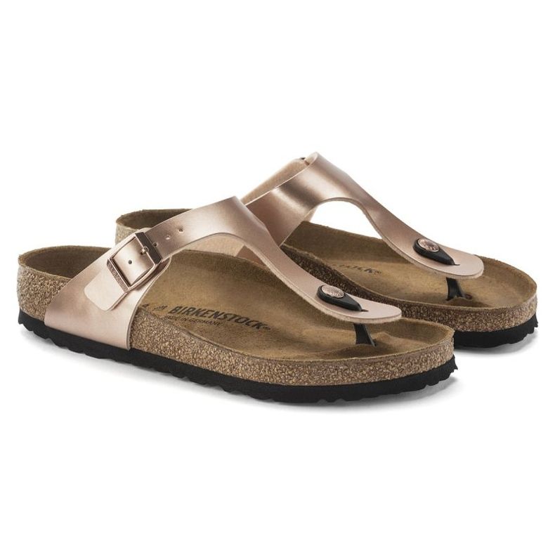 Ženski flip -flops Birkenstock Gizeh BS 1023925 Zlatno ružičasti metalic zlatna 4
