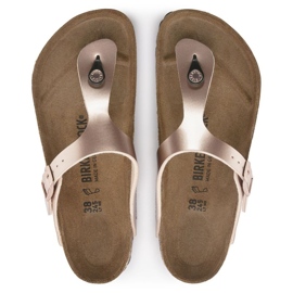 Ženski flip -flops Birkenstock Gizeh BS 1023925 Zlatno ružičasti metalic zlatna 5
