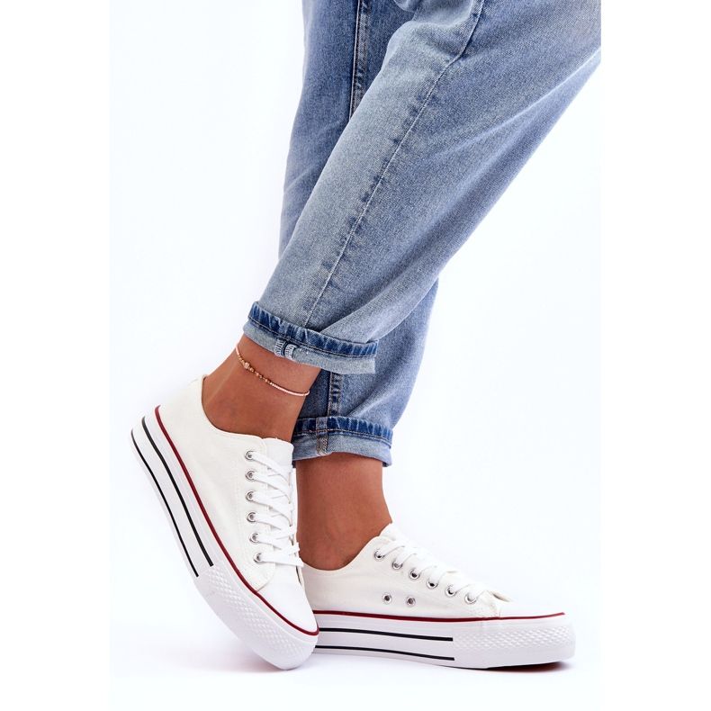 Klasične niske tenisice s platformom, bijele Jazlyn bijela 2