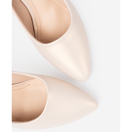 Sergio Leone Elegantne bijele biserne ženske salonke na visoku petu bijela 1