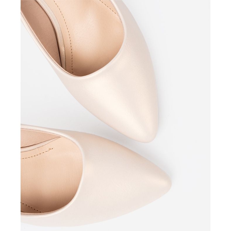 Sergio Leone Elegantne bijele biserne ženske salonke na visoku petu bijela 1