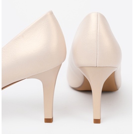 Sergio Leone Elegantne bijele biserne ženske salonke na visoku petu bijela 2