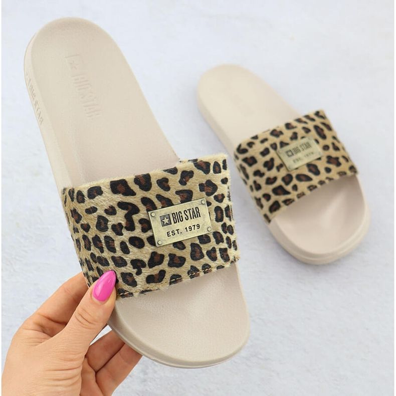 Big Star Ženski leopard leopard flip flops bazen beige ss274715 bež 1