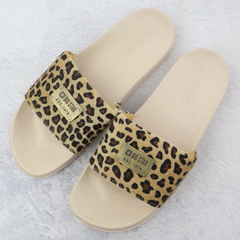 Big Star Ženski leopard leopard flip flops bazen beige ss274715 bež 2