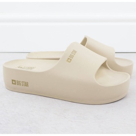 Big Star Ženski flip flops na bazenu platforme beige velika zvijezda ss274722 bež 1
