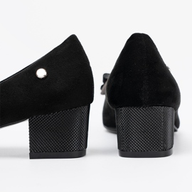 Goodin Crne pumpe s lukom na postu crna 1