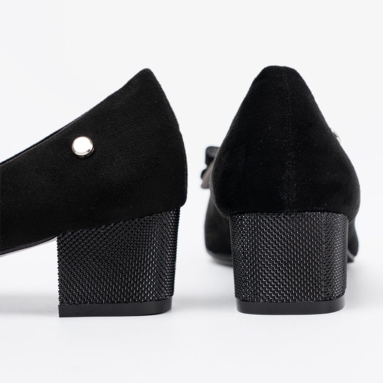 Goodin Crne pumpe s lukom na postu crna 1