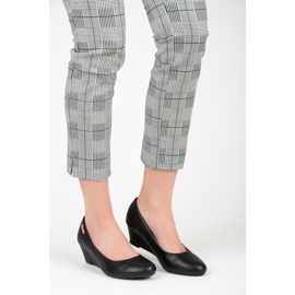 Super Me Crne crne pumpice na klin crno 2