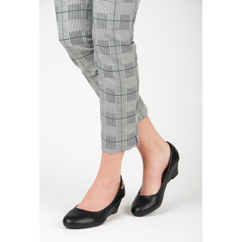 Super Me Crne crne pumpice na klin crno 1