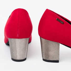 Goodin Crvene ženske pumpe na srebrnom postu crvena 2