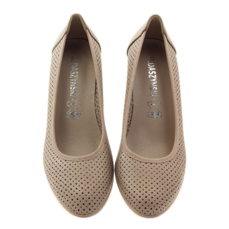 M.Daszyński Ženske cipele na klin Daszyński 113 bež 4