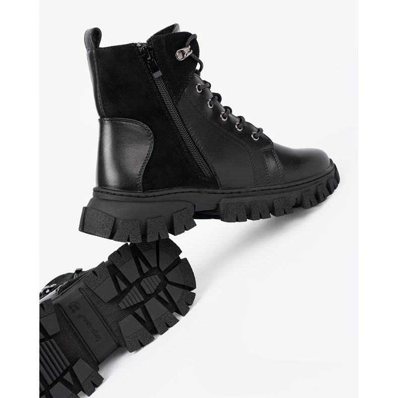 Crne čizme s masivnim potplatom i klizačem Sergio Leone crna 1