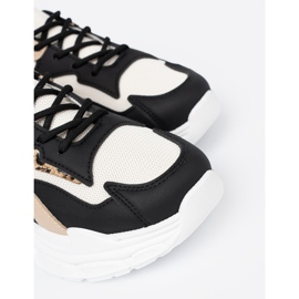 Shelvt Crne i bež ženske tenisice na gustom potplatu crna 1