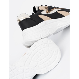 Shelvt Crne i bež ženske tenisice na gustom potplatu crna 2