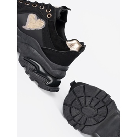 Shelvt Crne tenisice s ukrasnim zlatnim srcem crna 1