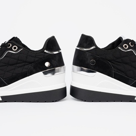 Shelvt Crne ženske tenisice na wedge crna 2