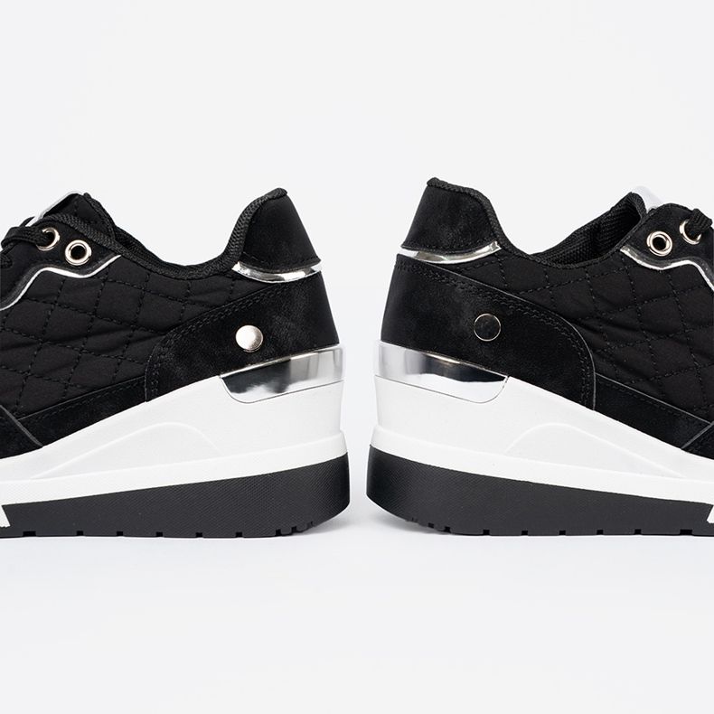 Shelvt Crne ženske tenisice na wedge crna 2