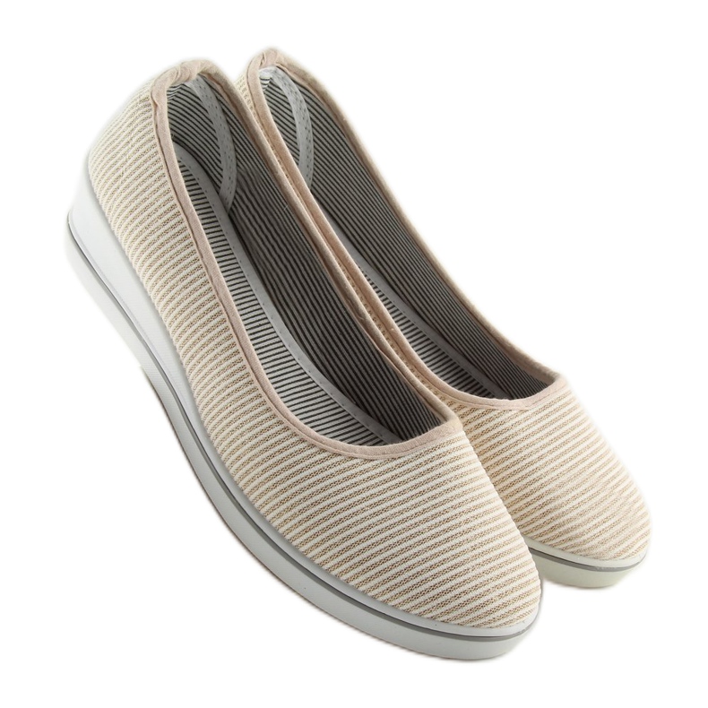 Zlatne c21v Zlatne balerinke na klin smeđa žuta boja 1