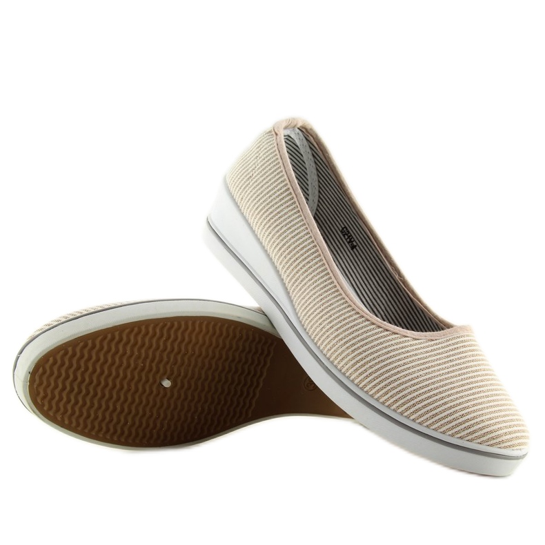 Zlatne c21v Zlatne balerinke na klin smeđa žuta boja 2