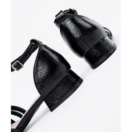 Goodin Elegantne crne sandale s niskim sjedom crna 1