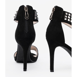 Shelvt Sandale na crnoj pin s cirkonima crna 1