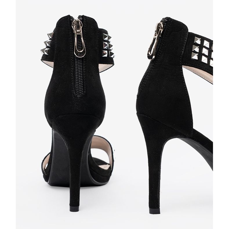 Shelvt Sandale na crnoj pin s cirkonima crna 1