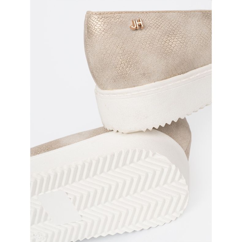 Shelvt Zlatni mokasini s detaljem nakita s prednje strane 1