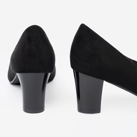 Goodin Crne ženske pumpe s ukrasnim cvijetom crna 1