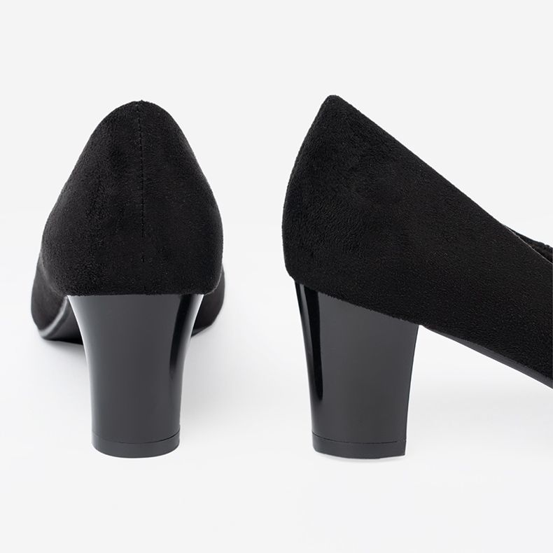 Goodin Crne ženske pumpe s ukrasnim cvijetom crno 1