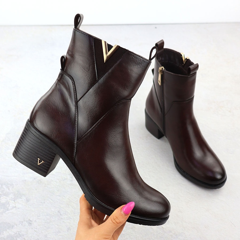 Ženske čizme na post izoliranom smeđoj Vinceza 58581 smeđa 1