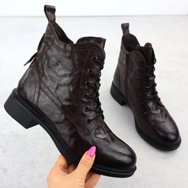 Ženske kožne radnice izolirane smeđe čizme Vinceza 86412 1