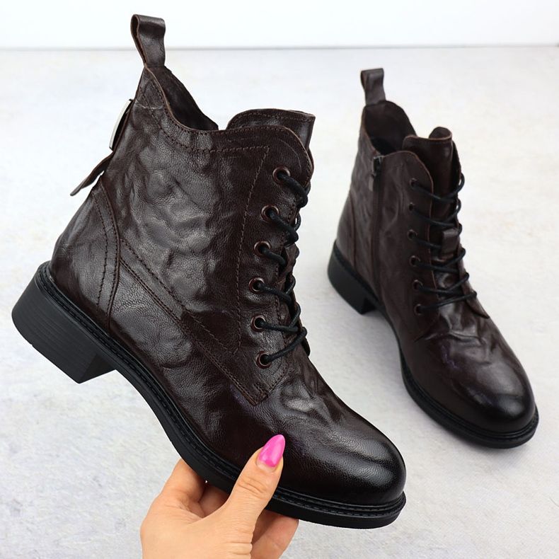 Ženske kožne radnice izolirane smeđe čizme Vinceza 86412 1