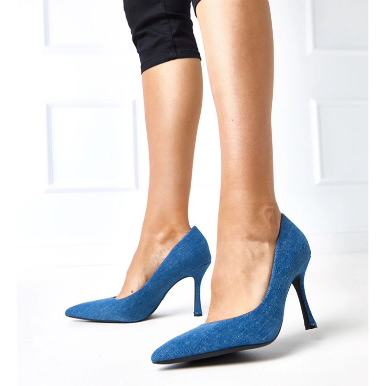 Traper pumpe na balama visokim potpeticama plava 1