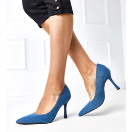 Traper pumpe na balama visokim potpeticama plava 2